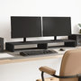Voir la diapositive 1 : VIDAXL Support de moniteur noir 100x27x10 cm bois d ingénierie