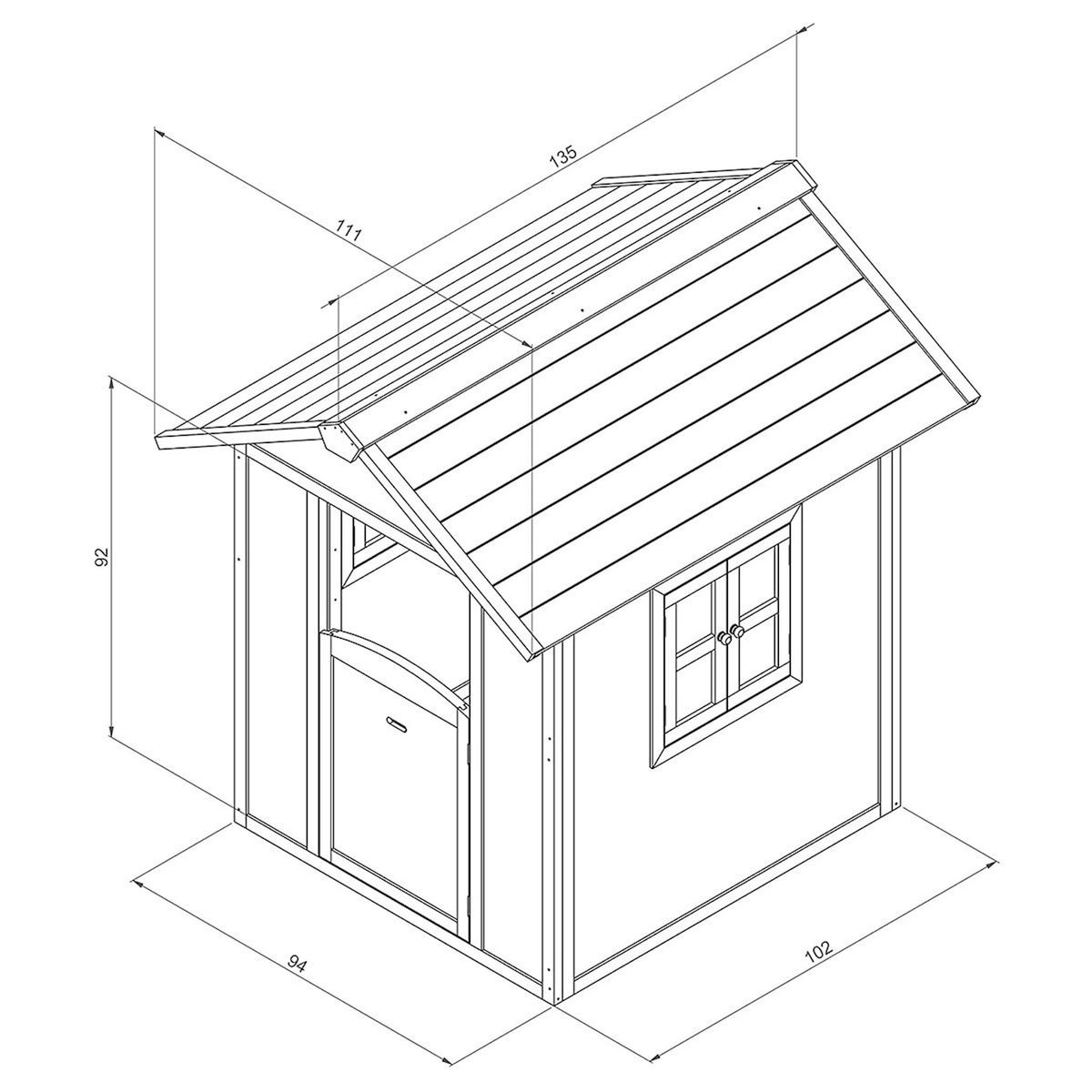 Axi House AXI Cabane Lodge en bois Bleu caraïbes