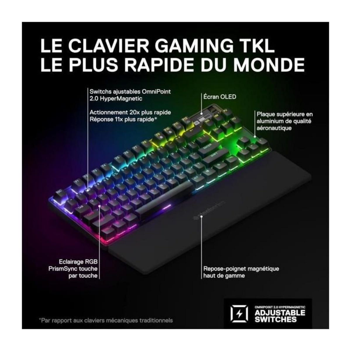 STEEL SERIES Clavier gamer sans fil APEX PRO TKL WIRELESS