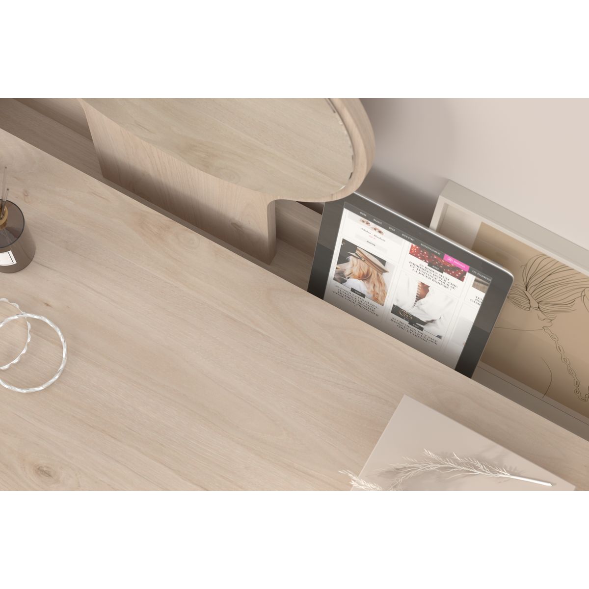 Coiffeuse 1 miroir 2 tiroirs ELISE