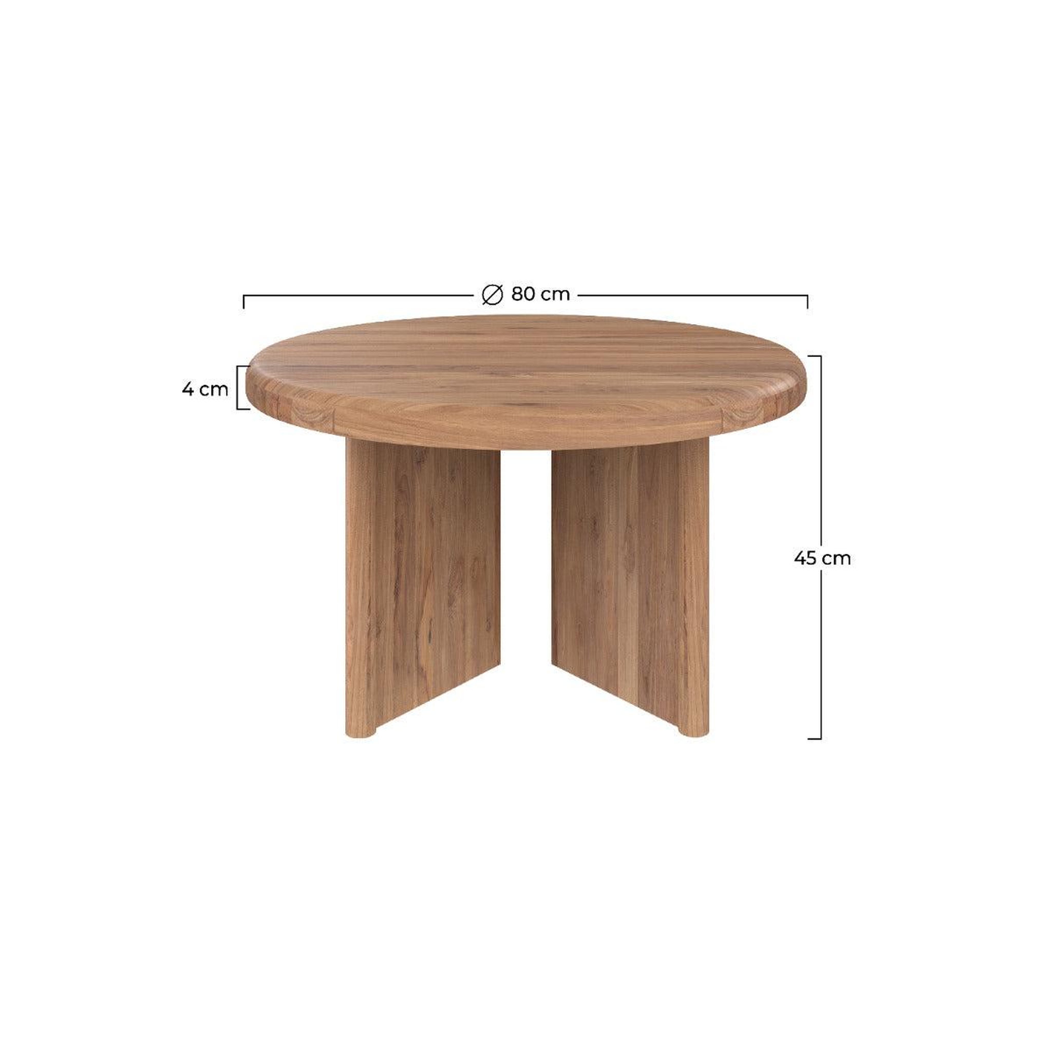 Voir la diapositive 4 : MAISON PAVANE Table basse ronde en bois de teck recyclé d80 cm-bana