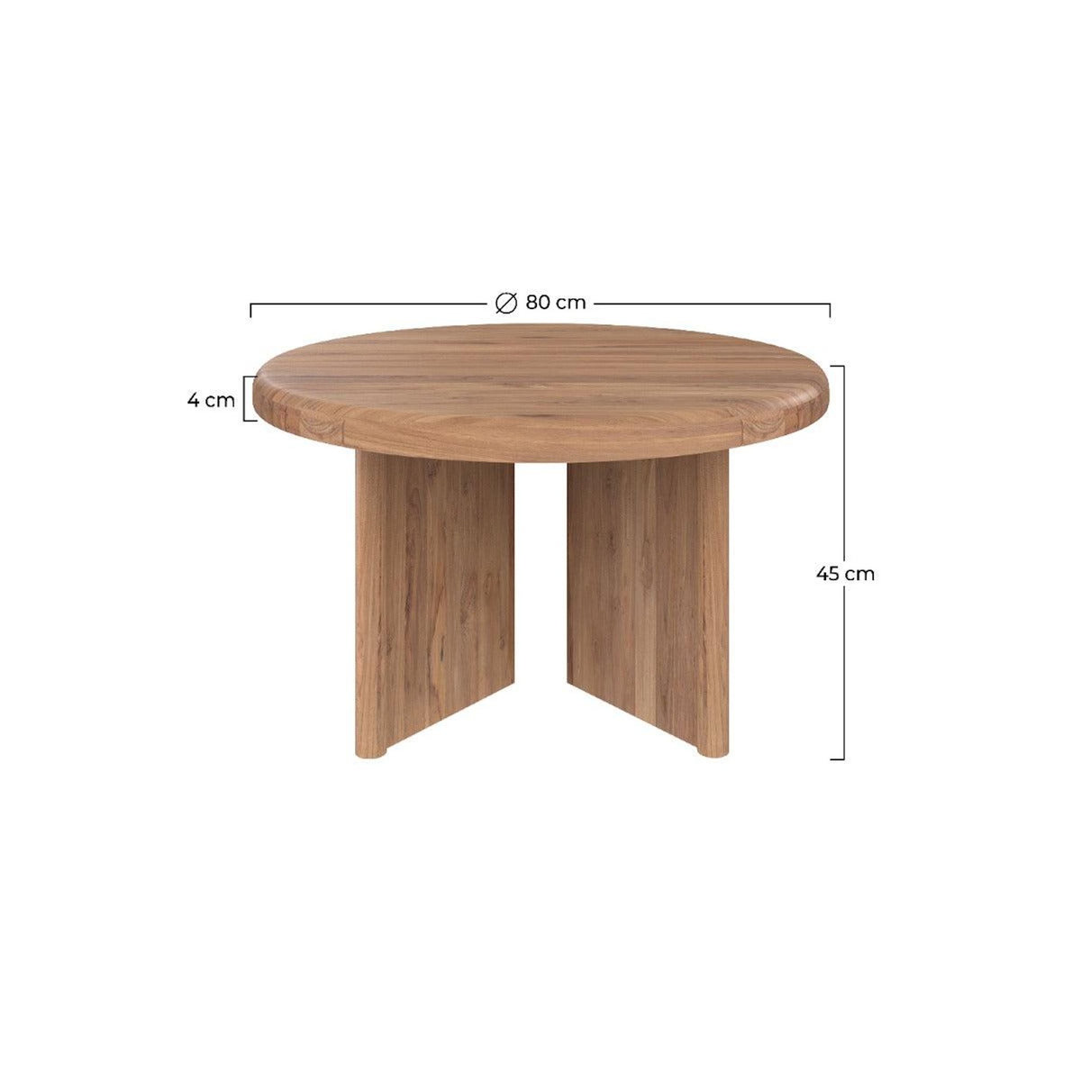 Rendez vous déco Table basse ronde en bois de teck recyclé D80 cm-Bana