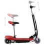 Voir la diapositive 3 : VIDAXL Trottinette pour enfants avec selle et LED 120 W rouge
