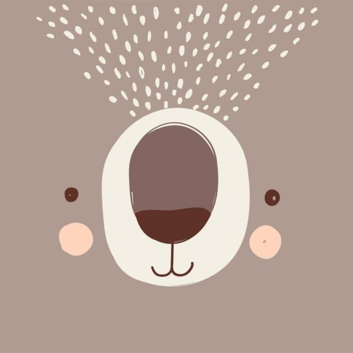 Atmosphera Kids Parure de Lit 2 Pièces  Ours  140x200cm Taupe & Blanc