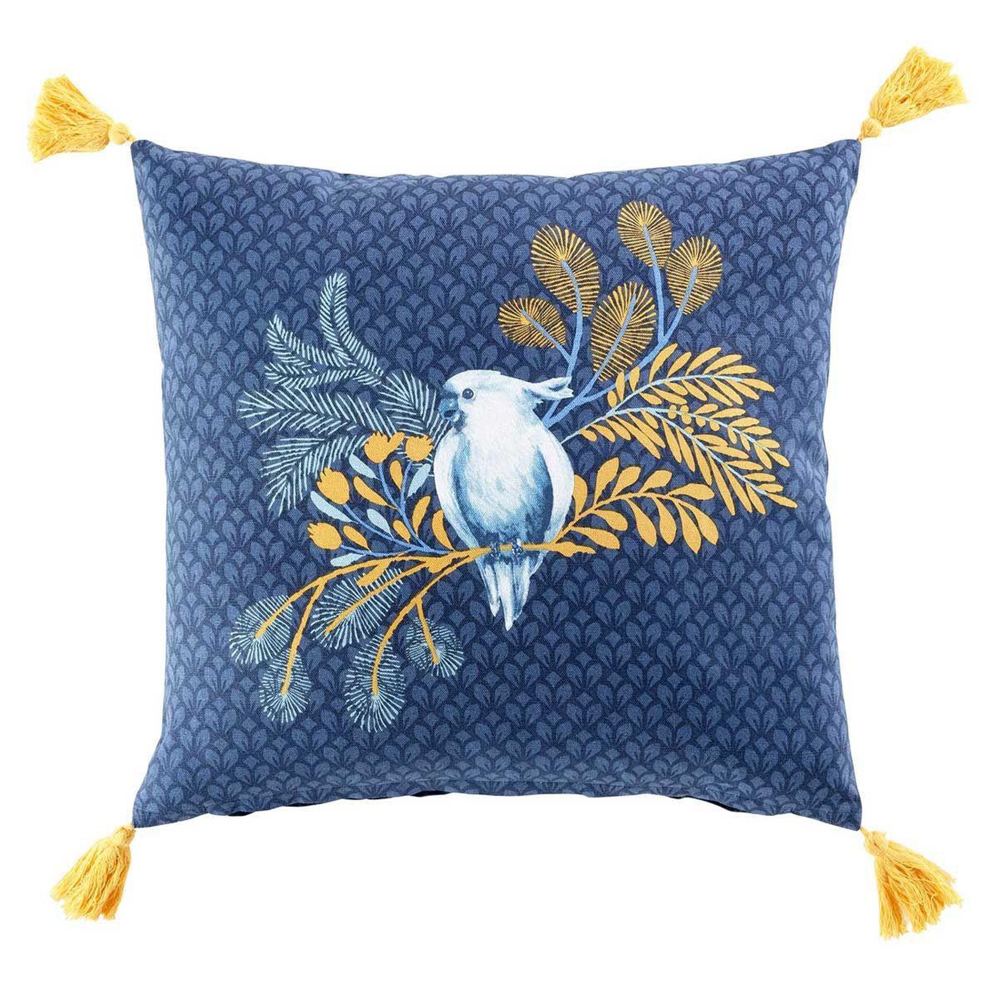 Douceur d'Intérieur Coussin déco à motifs  blue coco  45x45cm bleu