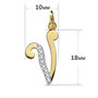 Voir la diapositive 3 : L'ATELIER D'AZUR Pendentif Or 18 Carats 750 Jaune Serti de Zirconiums - Initiale Lettre  V  - Chaine Offerte
