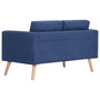 Voir la diapositive 4 : VIDAXL Canape a 2 places tissu bleu