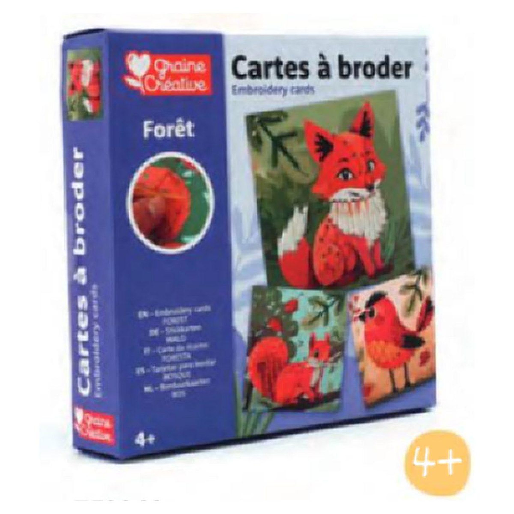 GRAINE CRÉATIVE 3 cartes a broder - foret