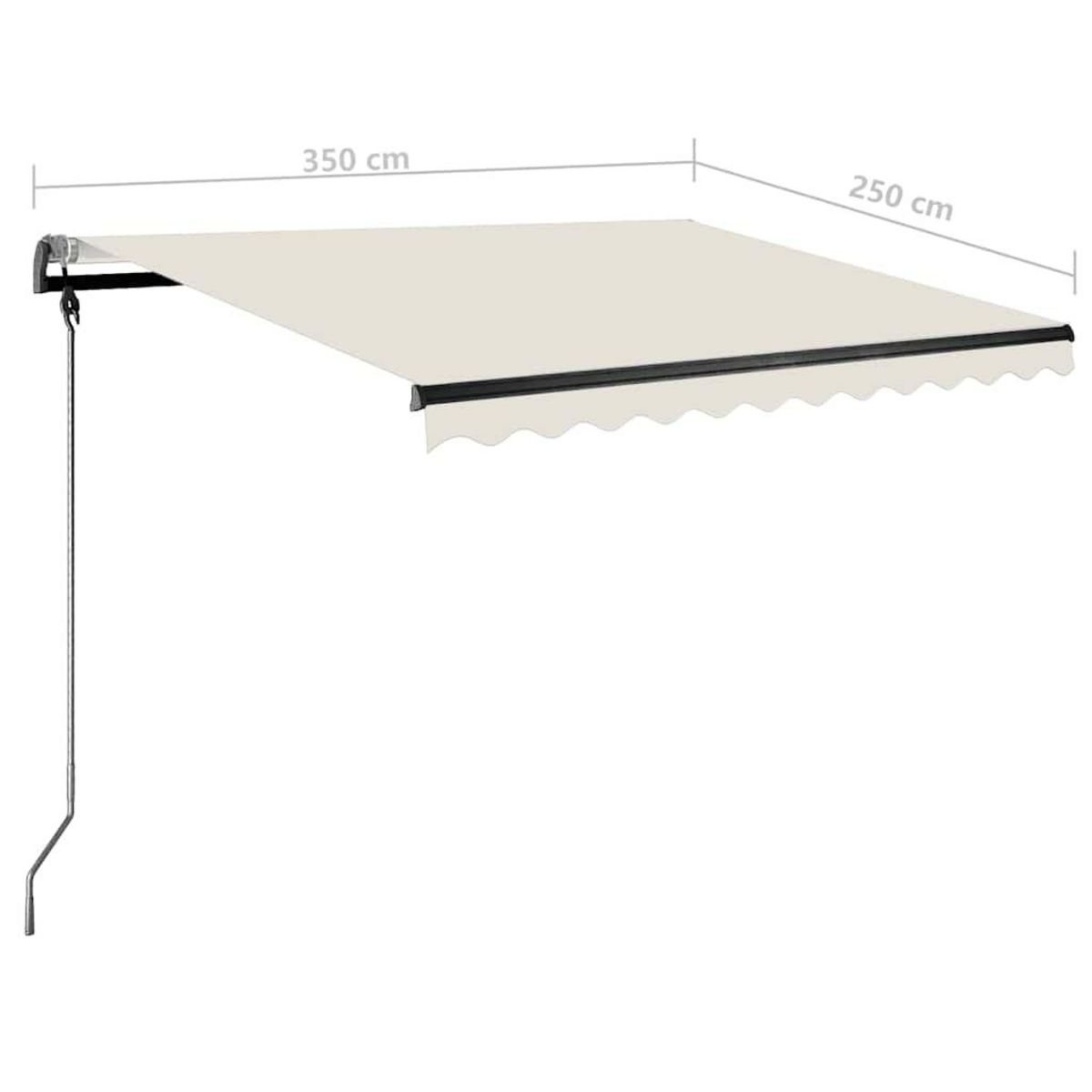 VIDAXL Auvent manuel retractable avec LED 350x250 cm Creme