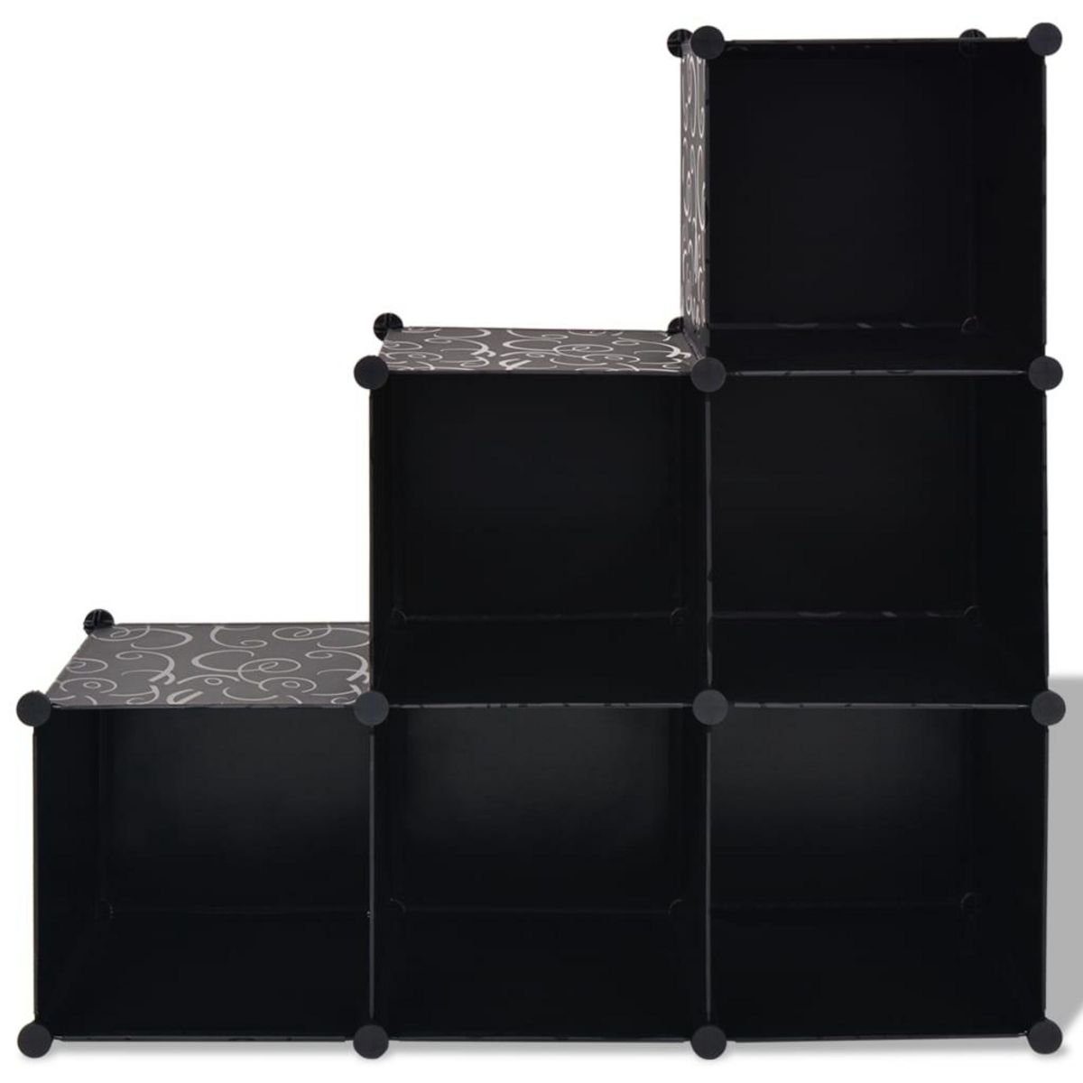VIDAXL Organisateur de rangement cube avec 6 compartiments Noir