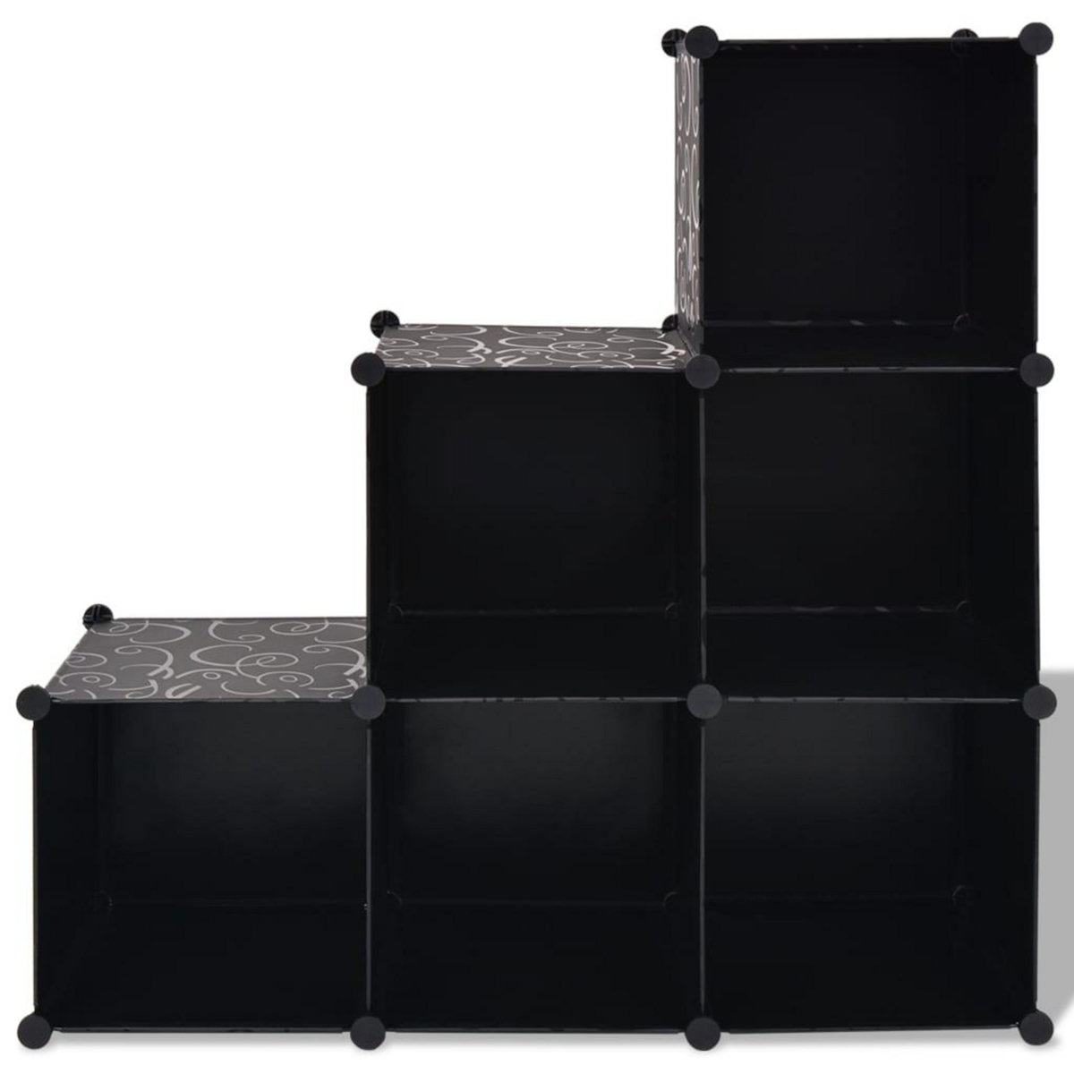 VIDAXL Organisateur de rangement cube avec 6 compartiments Noir