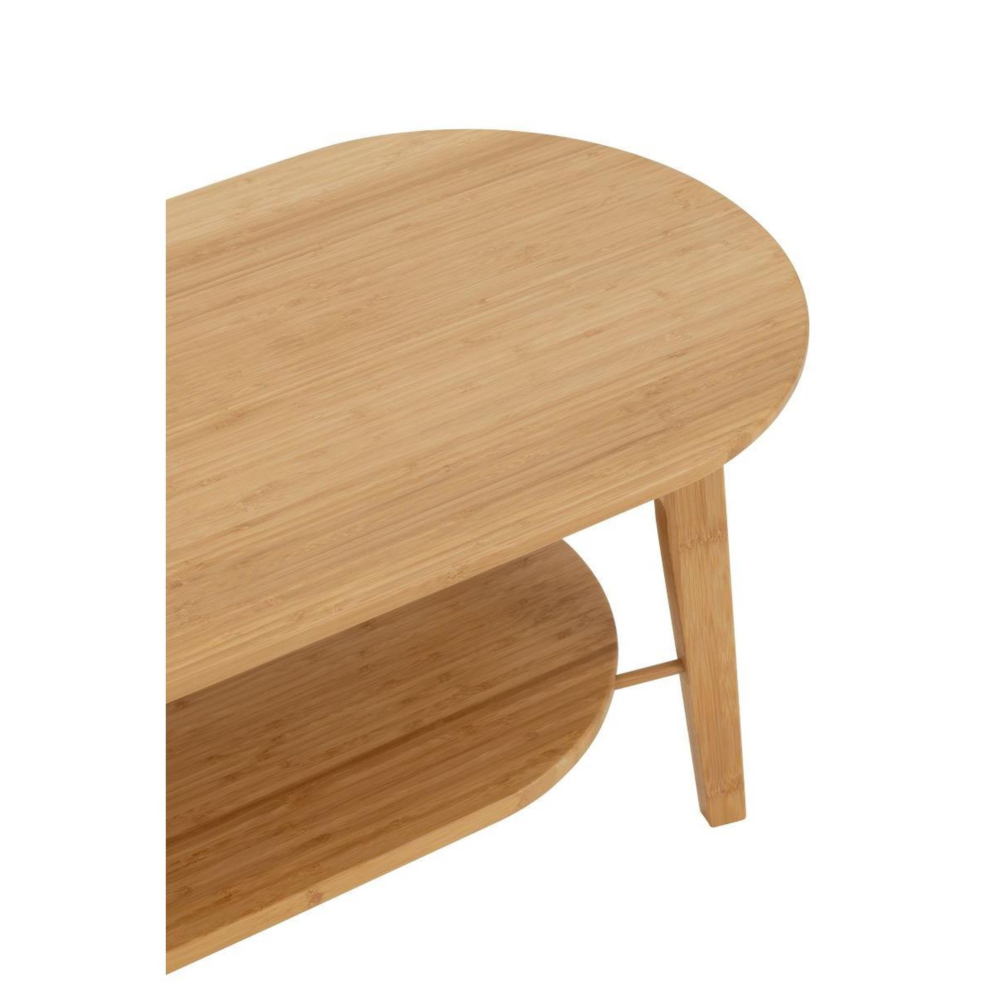 Voir la diapositive 4 : J-LINE Table basse ovale en bambou  johnnie  120cm naturel