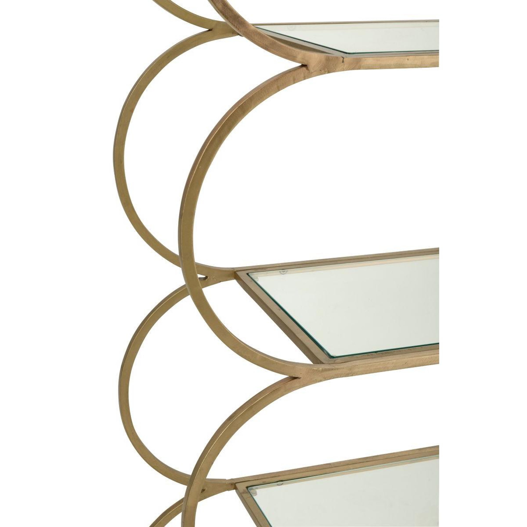 Voir la diapositive 4 : J-LINE Étagère design en verre  qasr  177cm doré