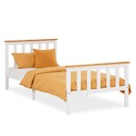 HomeStyle4U Lit en bois de jeunesse 90 x 200 blanc