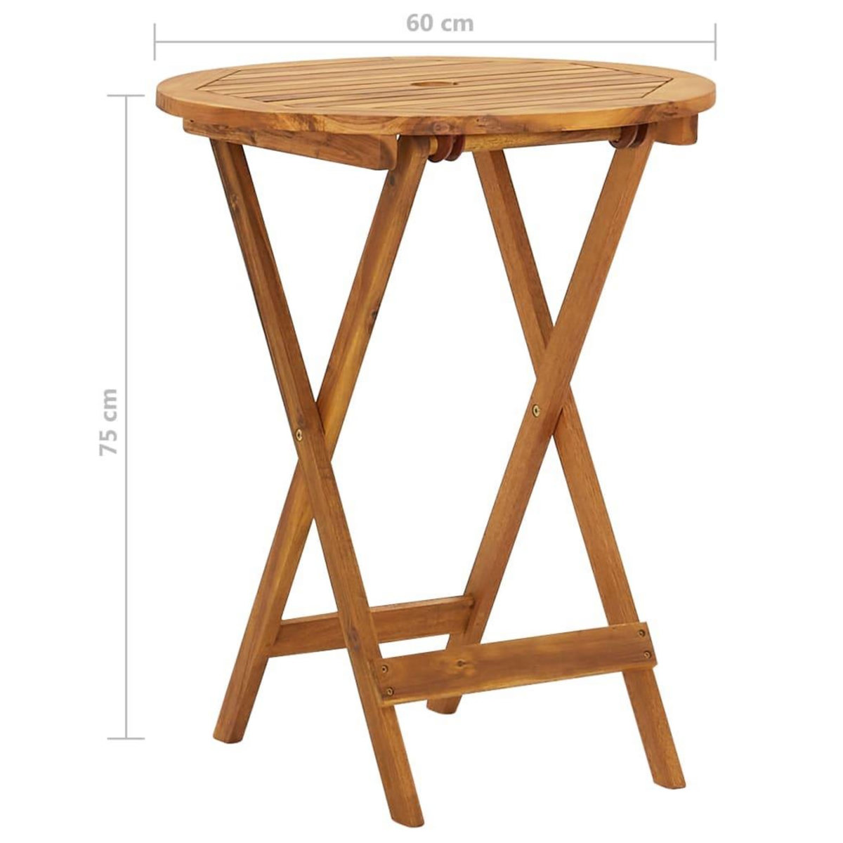 VIDAXL Ensemble a manger de jardin pliable 3 pcs Bois d'acacia solide