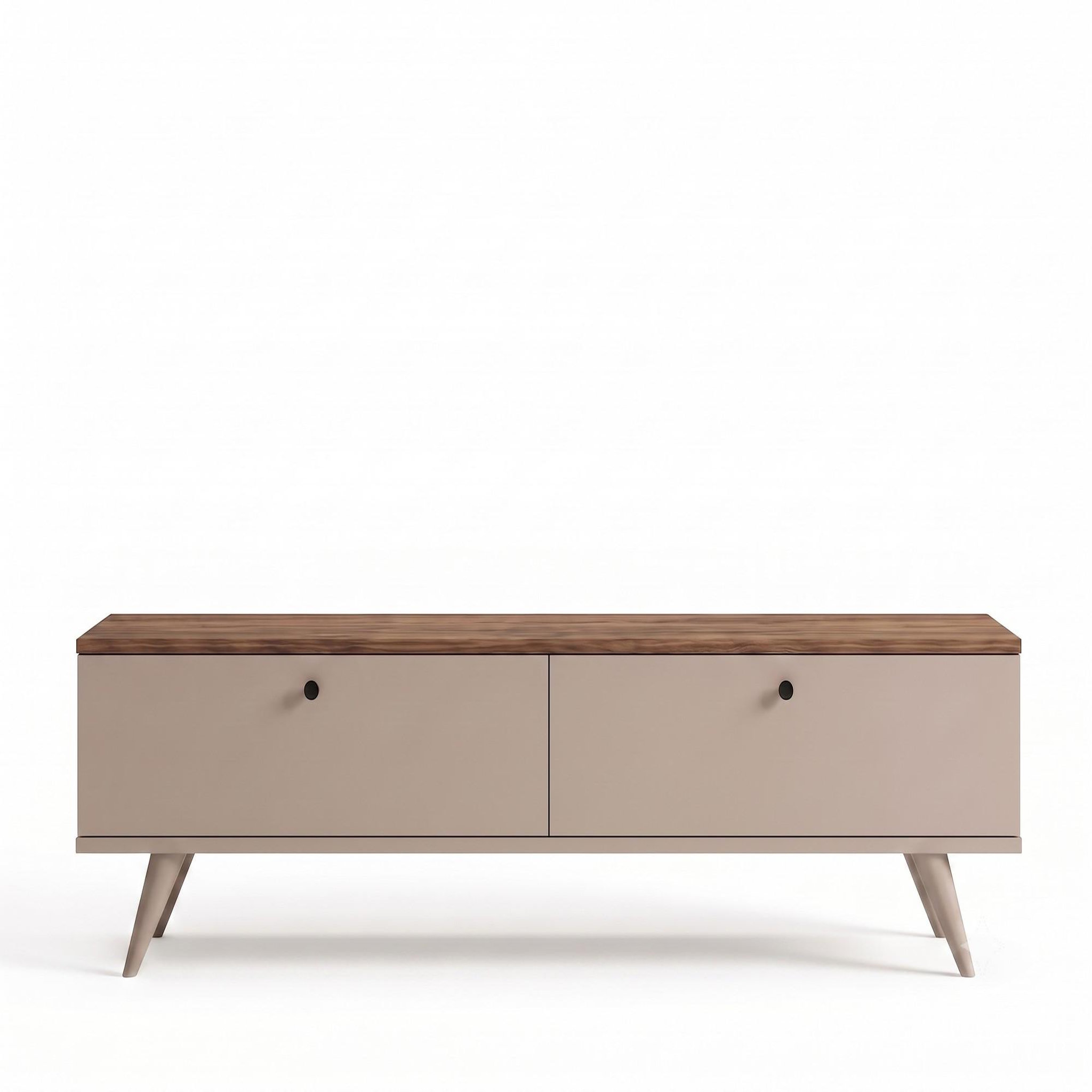 Habitat et Jardin Meuble TV en bois   Paris   - 160 x 25 x 40 cm - Noyer / Cachemire