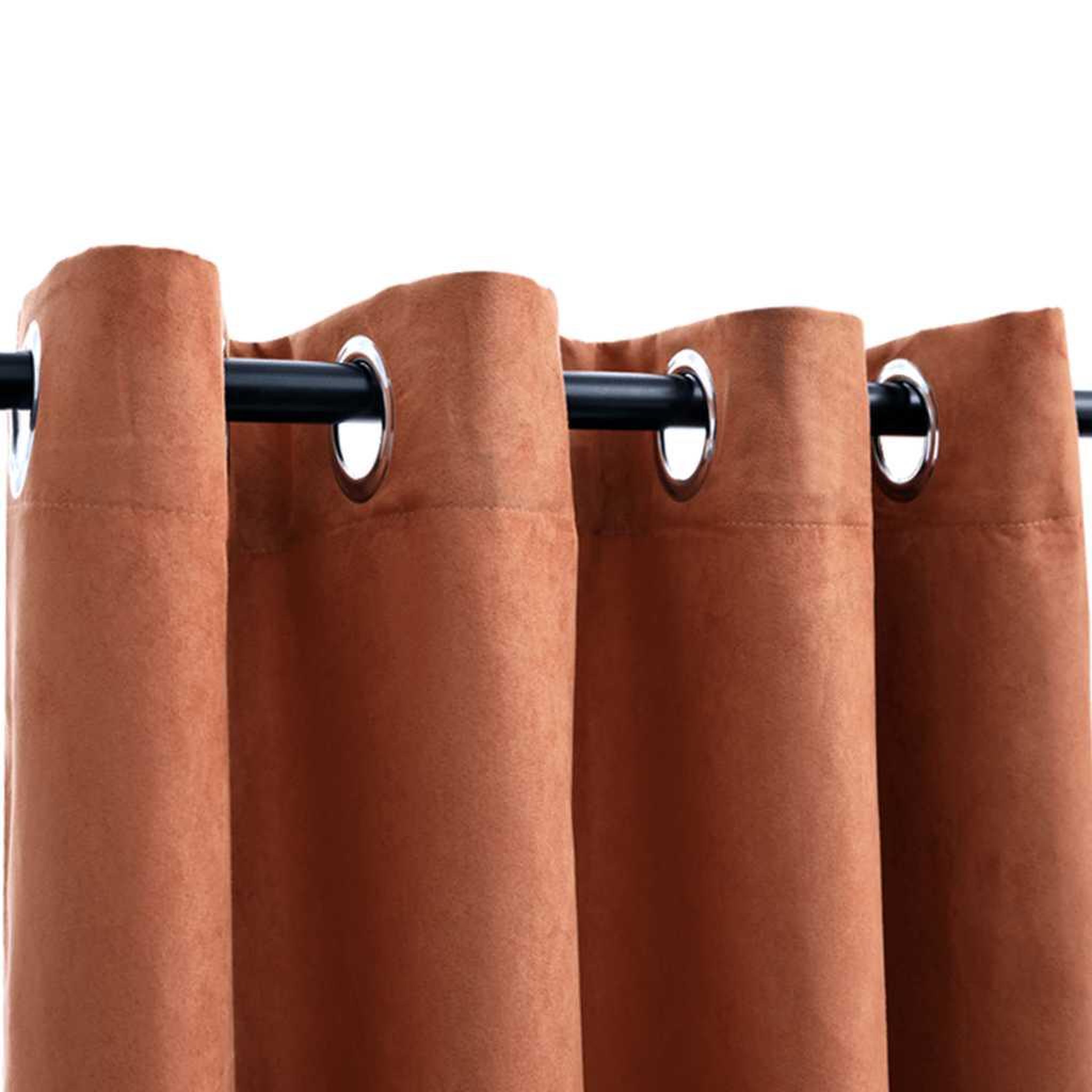 Voir la diapositive 3 : VIDAXL Rideaux occultants et anneaux en metal 2 pcs Rouille 140x225 cm