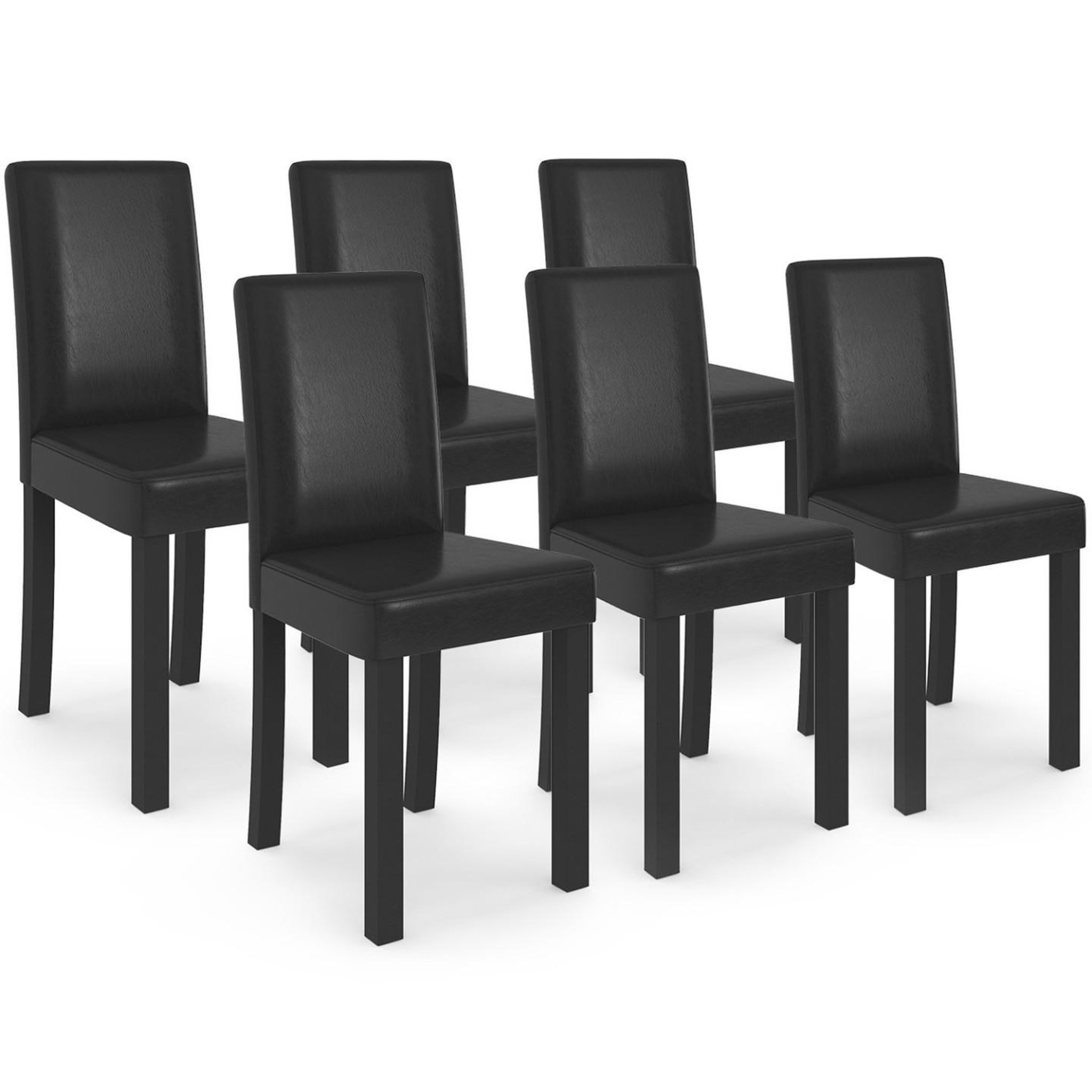 ID MARKET Lot de 6 chaises hannah noires pour salle à manger