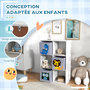 Voir la diapositive 4 : HOMCOM Meuble de rangement jouets enfant étagère de jouet pour chambre d'enfant 6 casiers 3 tiroirs non tissé MDF blanc