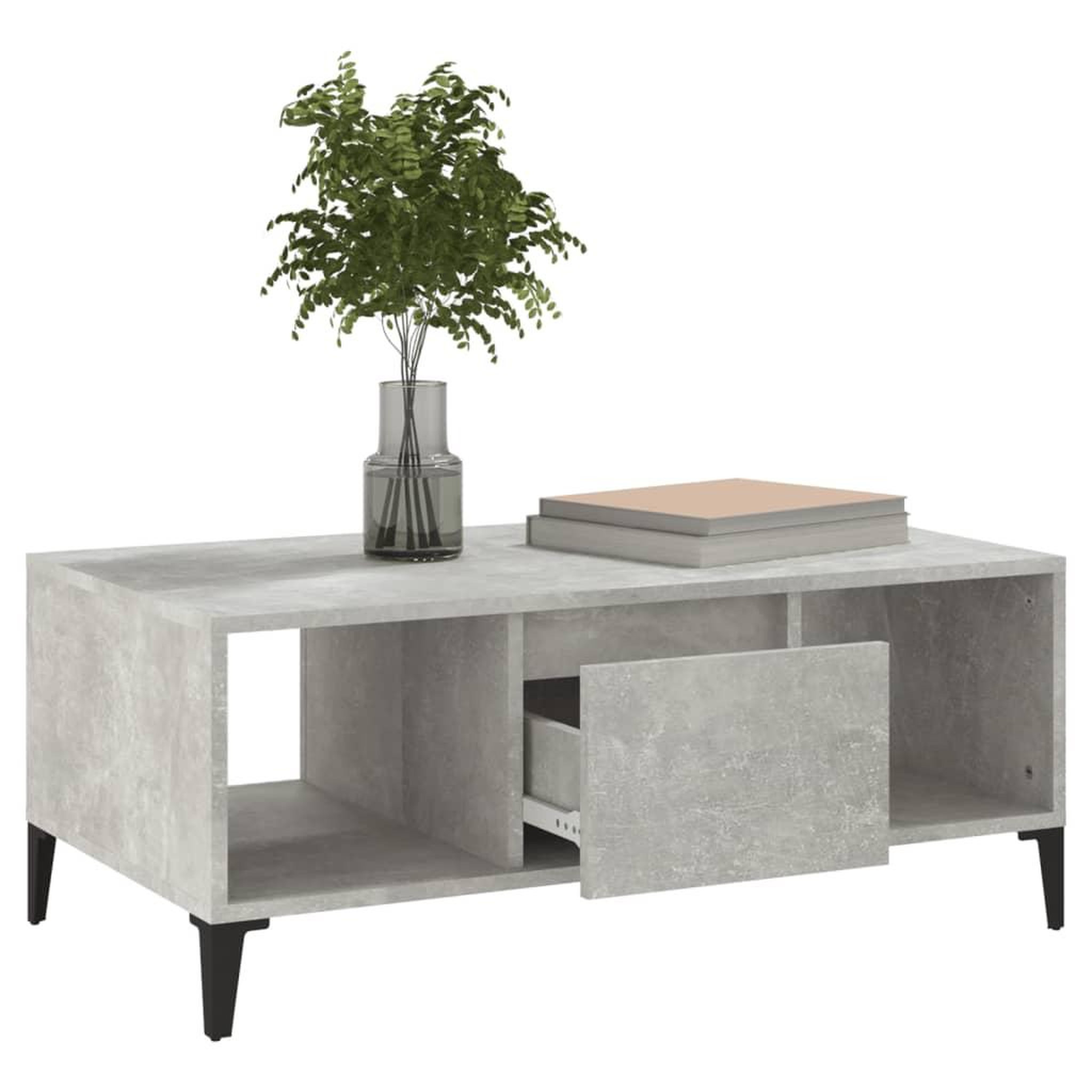 Voir la diapositive 4 : VIDAXL Table basse Gris beton 90x50x36,5 cm Bois d'ingenierie