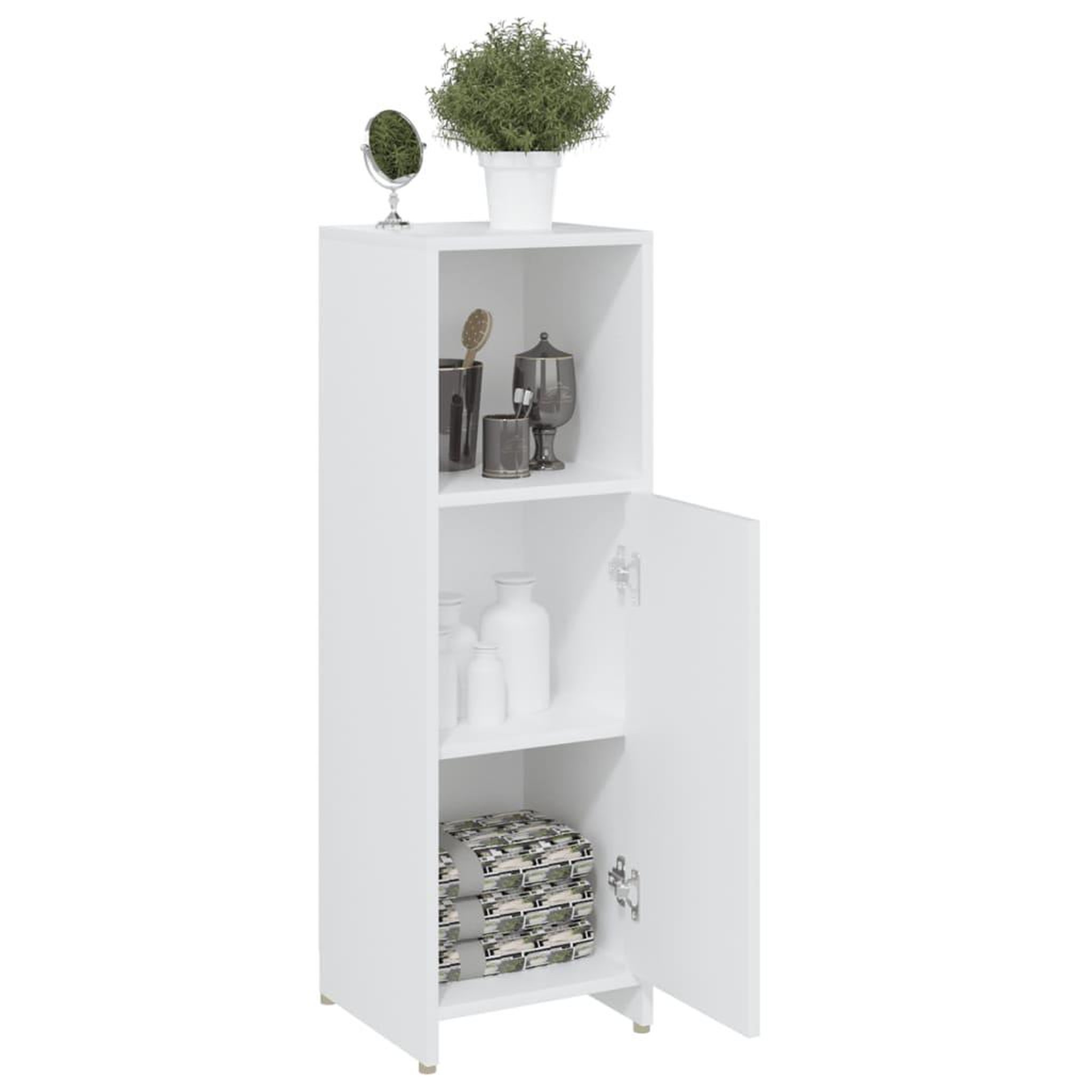 Voir la diapositive 4 : VIDAXL Armoire de salle de bain Blanc 30x30x95 cm Bois d'ingenierie