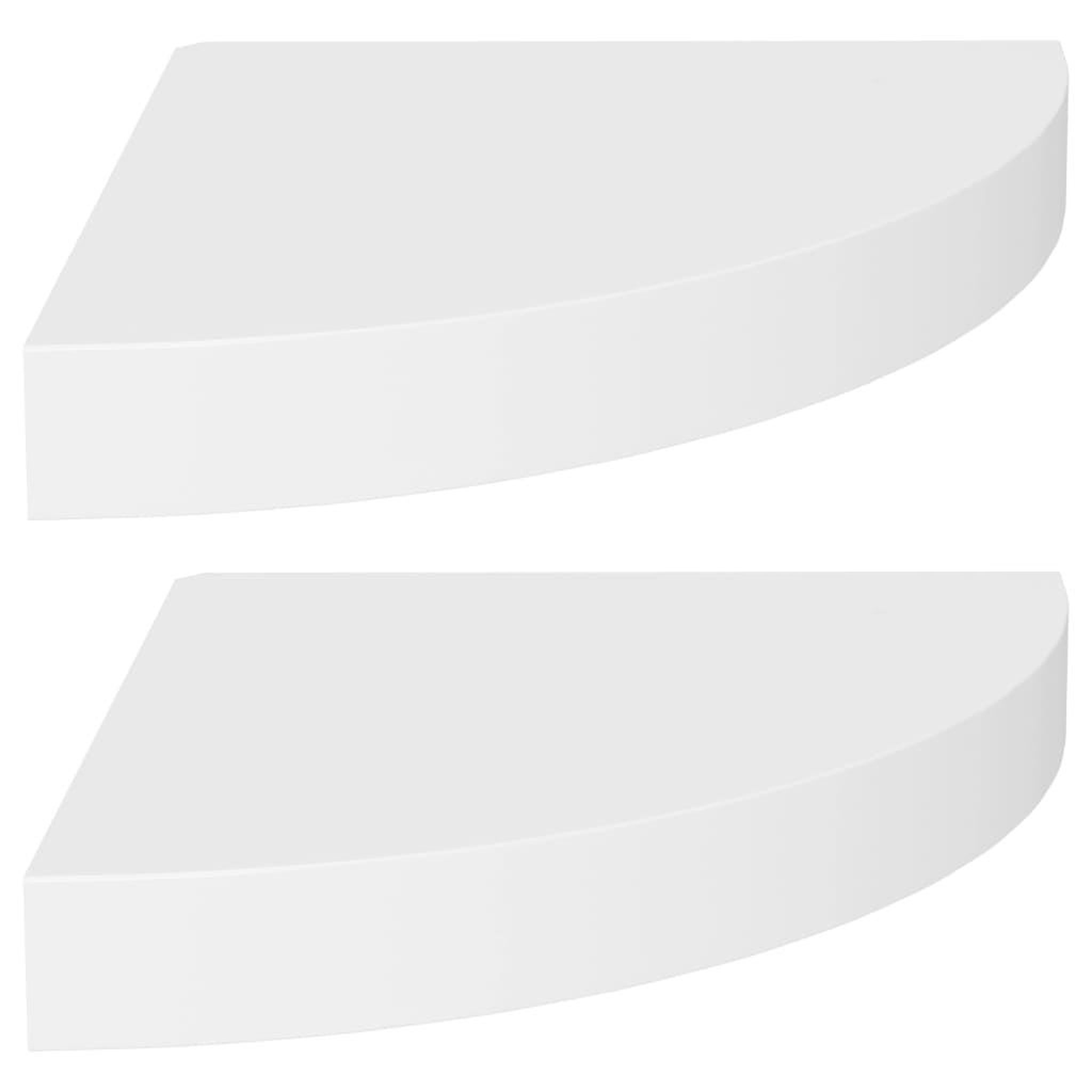 Voir la diapositive 2 : VIDAXL Etageres d'angle flottantes 2 pcs blanc 25x25x3,8 cm MDF