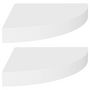 Voir la diapositive 2 : VIDAXL Etageres d'angle flottantes 2 pcs blanc 25x25x3,8 cm MDF