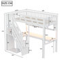Voir la diapositive 3 : MERAX Lit mezzanine 90x200 cm coloris blanc led bois massif