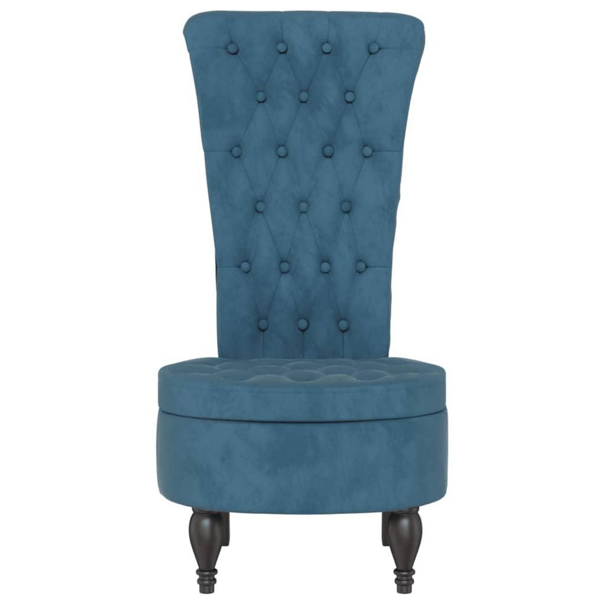 VIDAXL Chaise a dossier haut bleu velours conception de bouton
