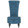 Voir la diapositive 3 : VIDAXL Chaise a dossier haut bleu velours conception de bouton
