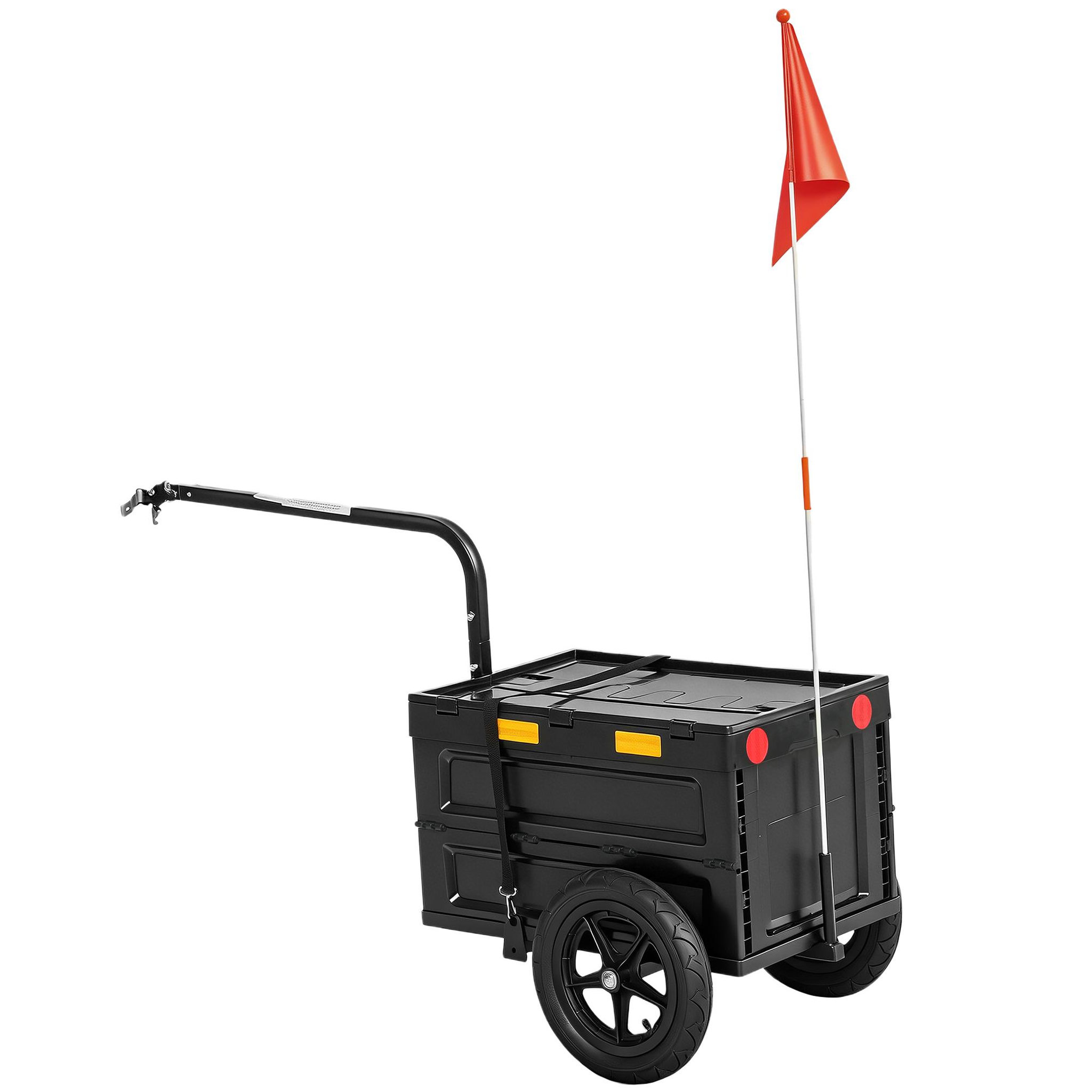 Voir la diapositive 5 : HOMCOM Remorque vélo cargo pliable caisse plastique 65l noir