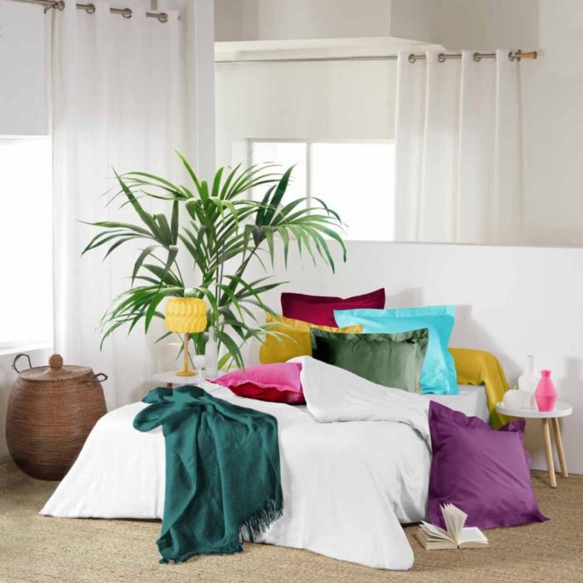 Paris Prix Drap Housse  Lina  180x200cm Rouge