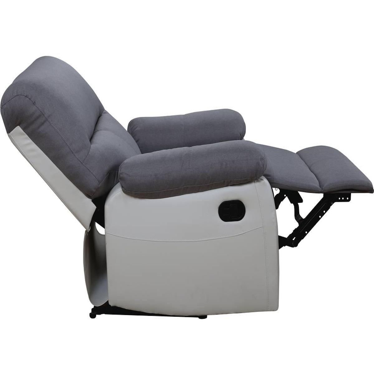 Habitat et Jardin Fauteuil relax  Lincoln  - 90 x 89 x 103 cm - Blanc/Gris clair