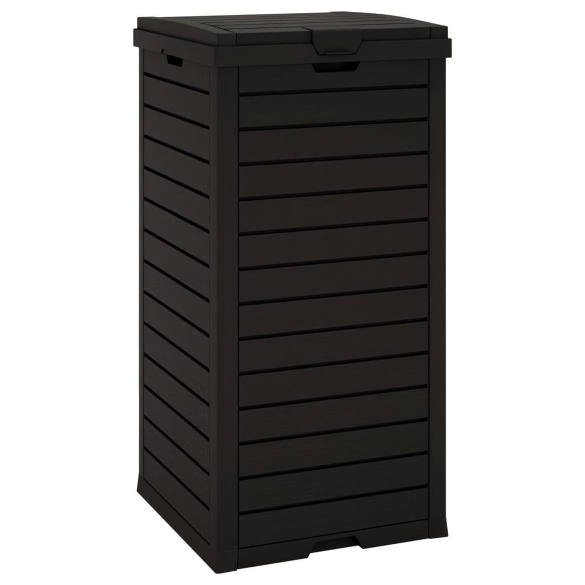 Voir la diapositive 4 : VIDAXL Poubelle d'exterieur noir 41x41x86 cm polypropylene