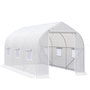 Voir la diapositive 5 : OUTSUNNY Serre tunnel de jardin 8 m² - 2 portes, 6 fenêtres - métal galvanisé bâche PE blanc