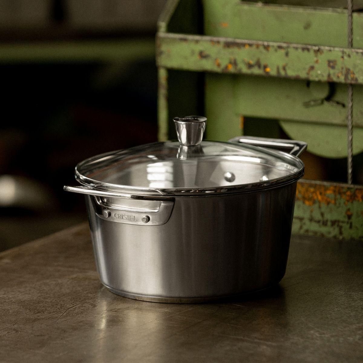 CRISTEL Faitout 24cm avec couvercle verre - 1826
