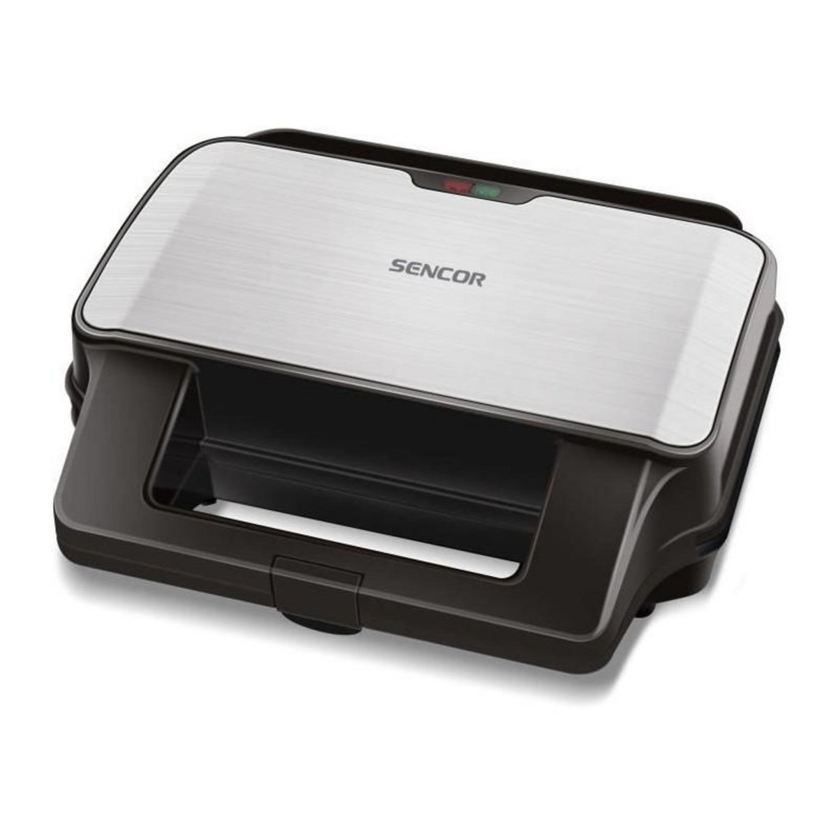 SENCO Appareil a croque-monsieur 4 en 1 - SENCOR - SSM 9940SS - 900 W - 4 plaques - Boîtier CoolTouch - Argent