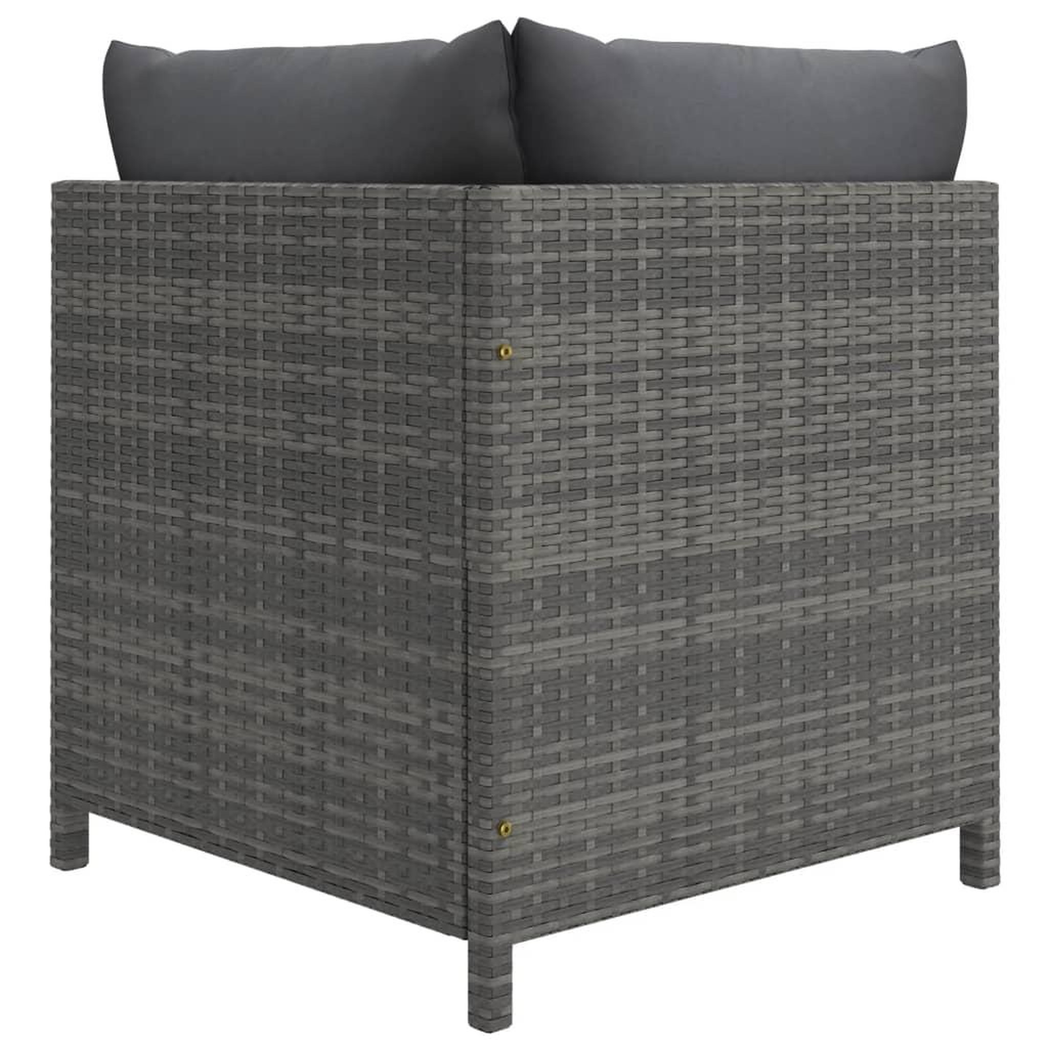 Voir la diapositive 4 : VIDAXL Salon de jardin 8 pcs avec coussins resine tressee gris