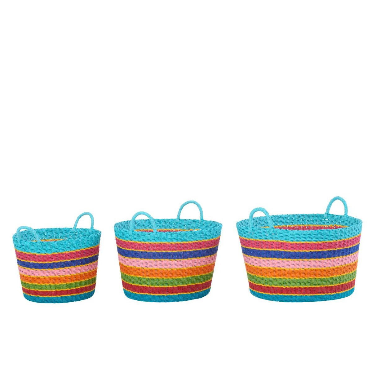 Paris Prix Lot de 3 Paniers de Rangement  Seann  45cm Multicolore