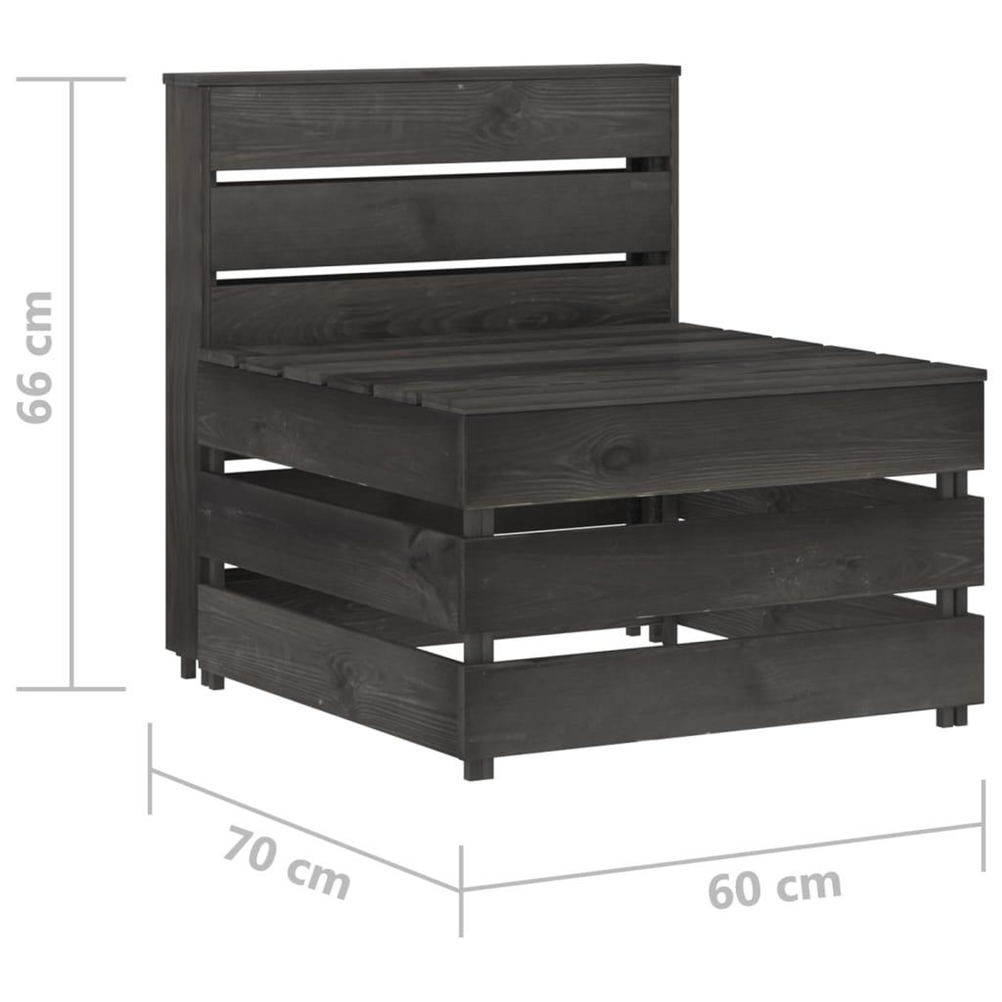 Voir la diapositive 6 : VIDAXL Salon de jardin 3 pcs Bois de pin impregne de gris