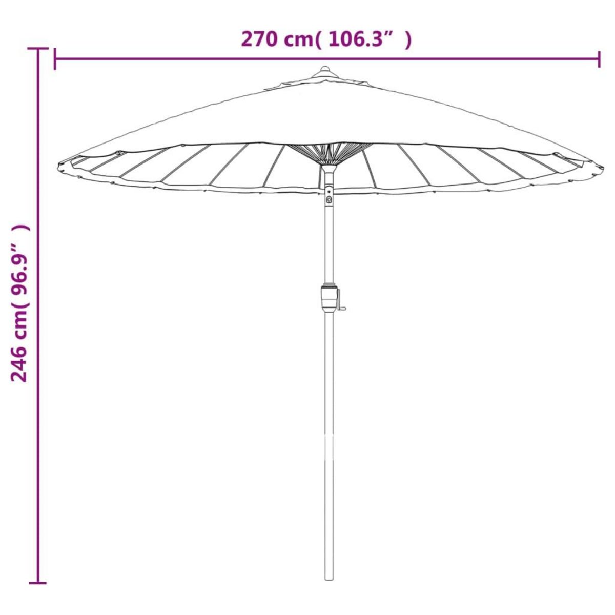 VIDAXL Parasol d'exterieur avec mat en aluminium 270 cm Anthracite