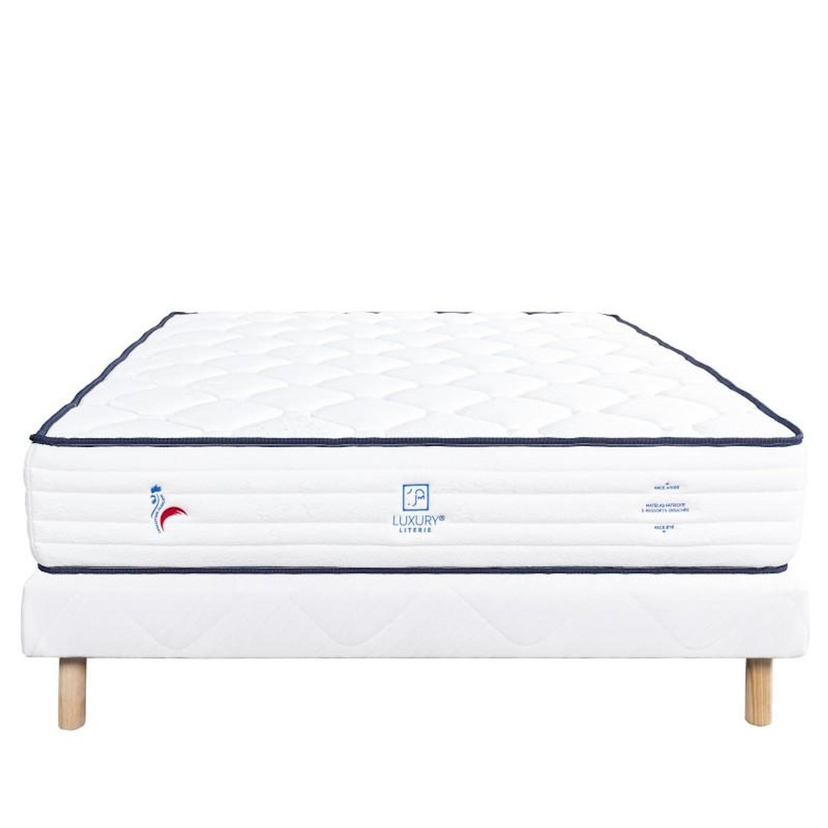 LUXURY LITERIE Ensemble literie ressorts, Patriote Ferme, Blanc