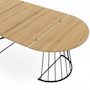 Voir la diapositive 6 : ID MARKET Table à manger extensible ronde YUNA 4-10 personnes bois et noir 110 - 200 cm
