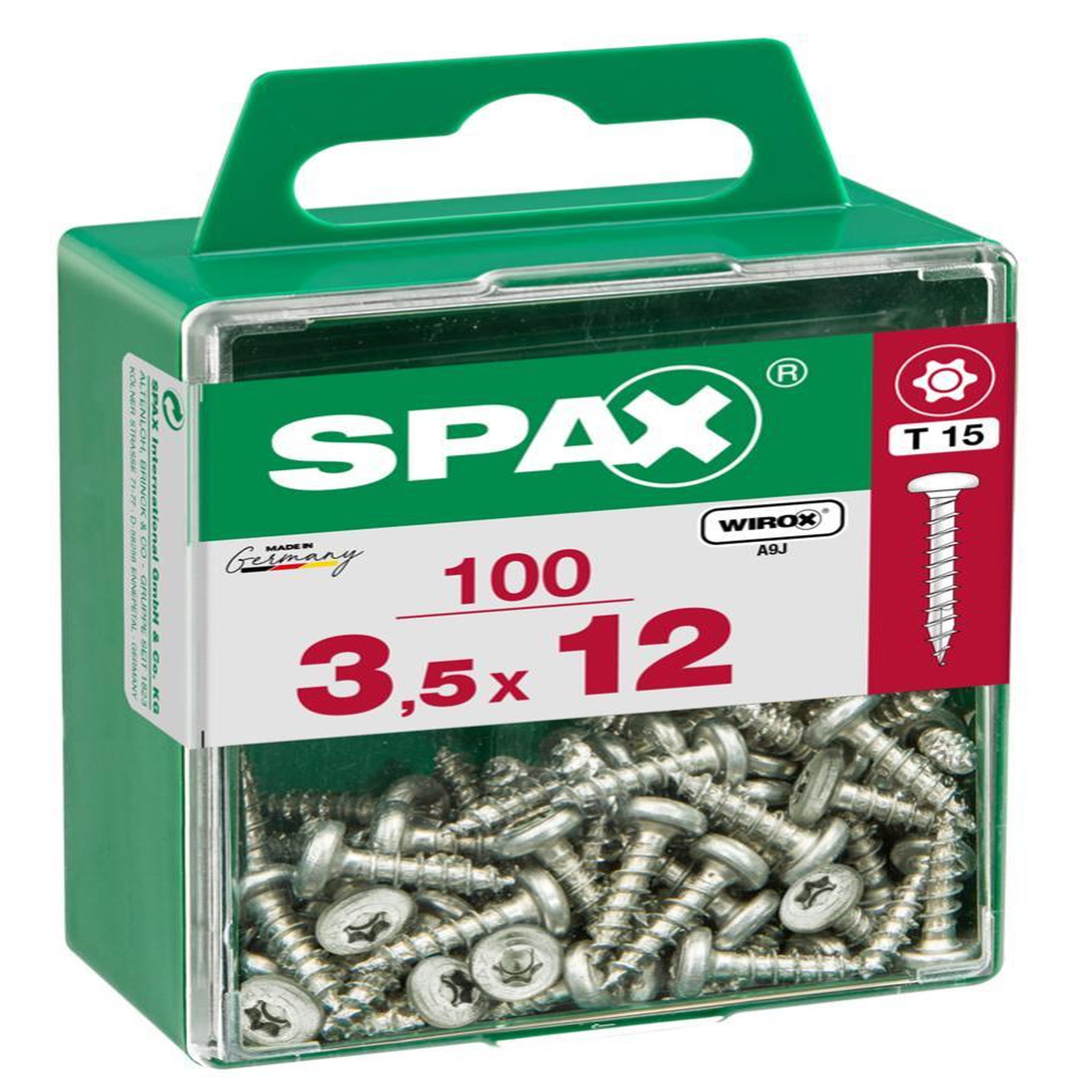 CENTRALE BRICO Lot de 100 vis acier tête ronde torx SPAX, Diam.3.5 mm x L.12 mm