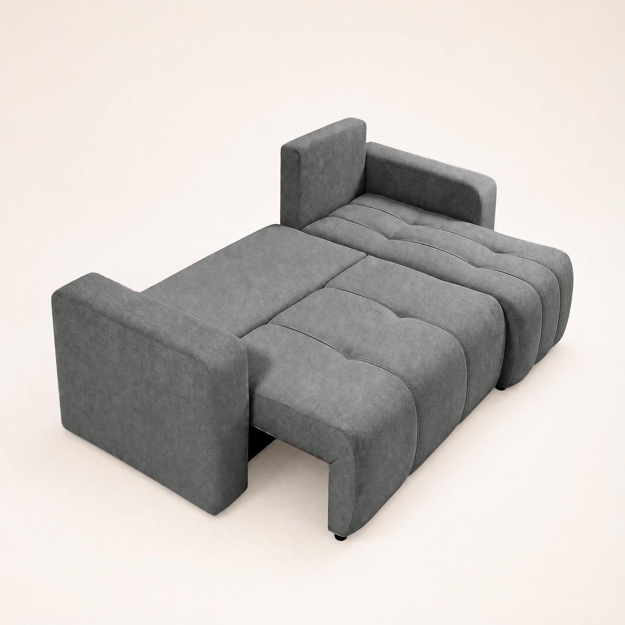Voir la diapositive 4 : BEST MOBILIER Nicole - canapé d'angle réversible 4 places convertible avec coffre en tissu