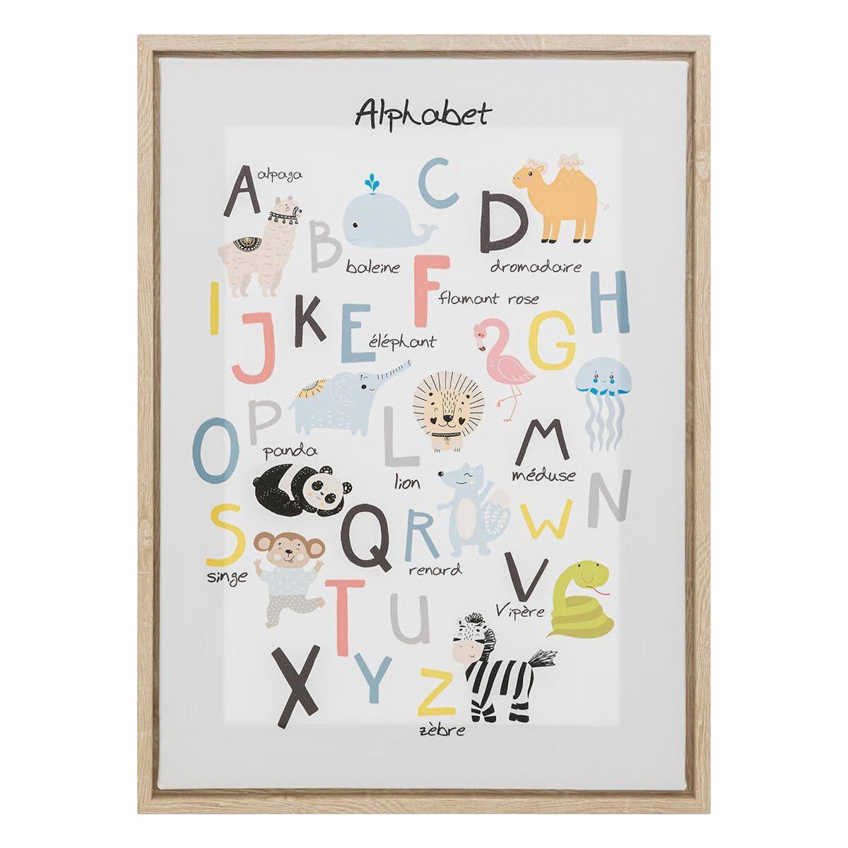 Atmosphera Kids Toile Imprimé Enfant  Alphabet  30x40cm Multicolore