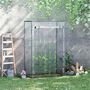 Voir la diapositive 2 : OUTSUNNY Serre de Jardin serre à tomates 1L x 0,5l x 1,5H m porte zippée déroulante acier thermolaqué PVC haute densité 140 g/m² anti-UV
