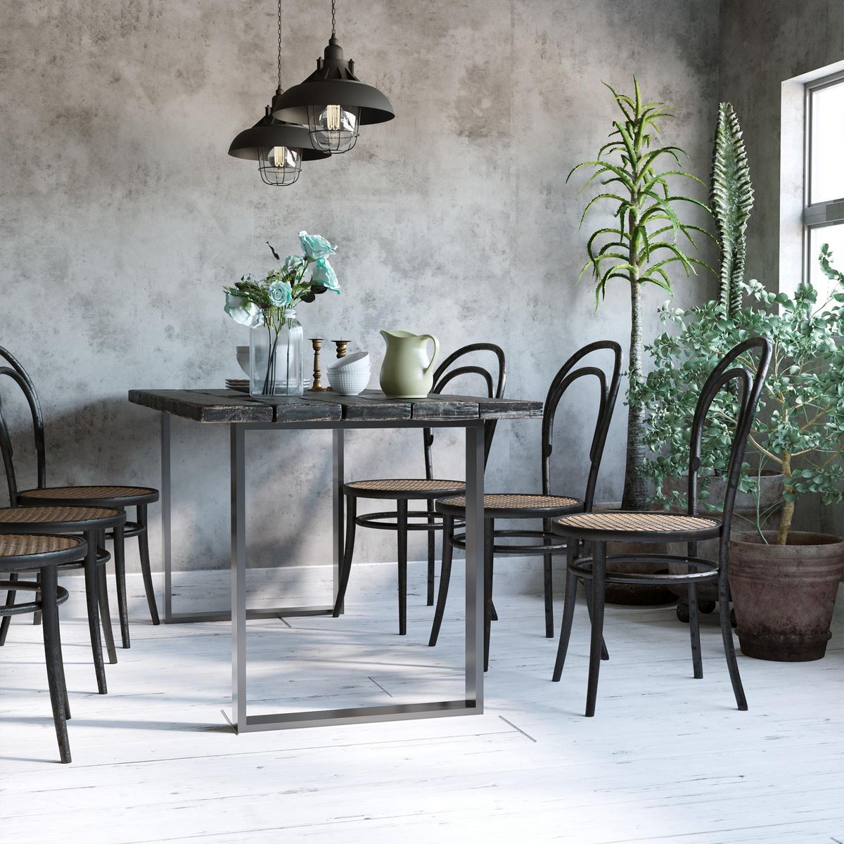 HOMCOM Lot de 2 pieds rectangulaires design contemporain - H.72 cm - acier noir