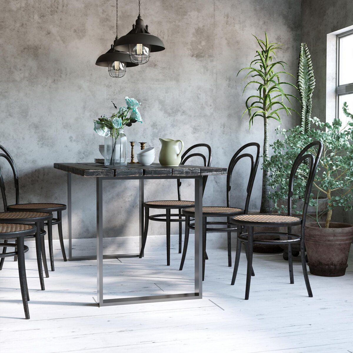 HOMCOM Lot de 2 pieds rectangulaires design contemporain - H.72 cm - acier noir