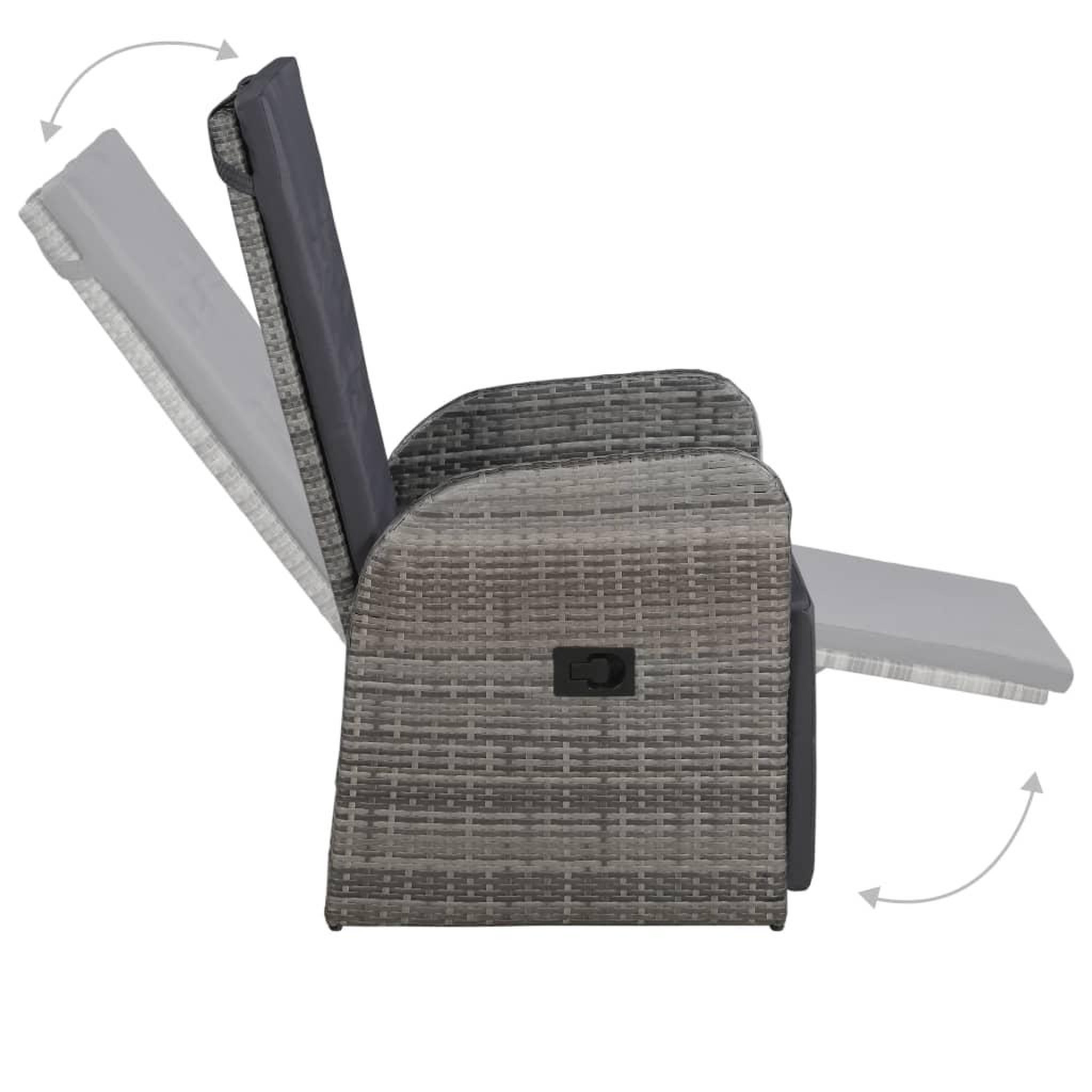 Voir la diapositive 3 : VIDAXL Ensemble de bistro 3 pcs avec coussins resine tressee gris